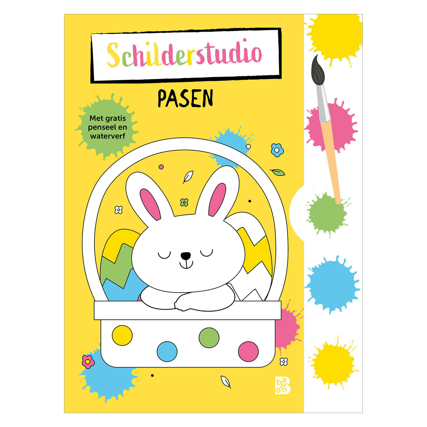 Ostern: Malbuch mit Farbe und Pinsel