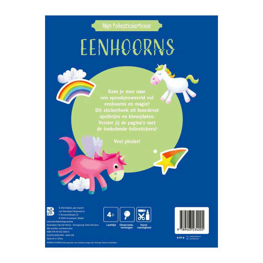 Foliestickerboek Eenhoorns
