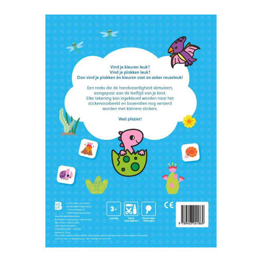 Plak en Kleur Peutertuin Dino's 2+