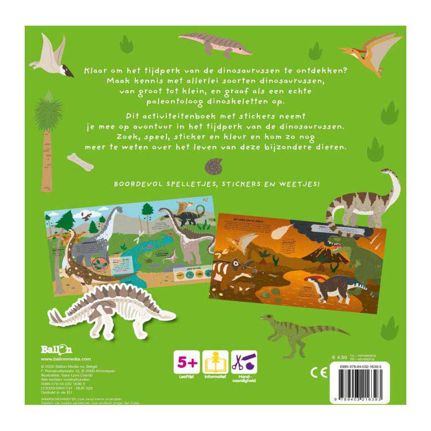 Stickerboek Reis Door de Tijd - De Dinosoaurussen