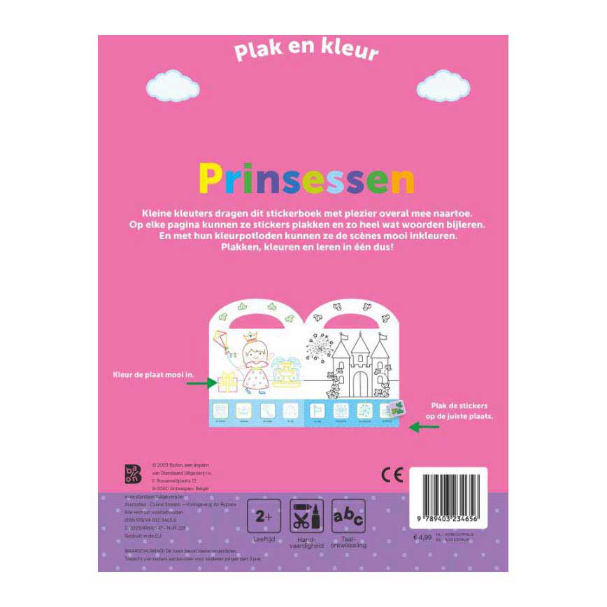 Stickerkoffertje Plak en Kleur Prinsessen 2+