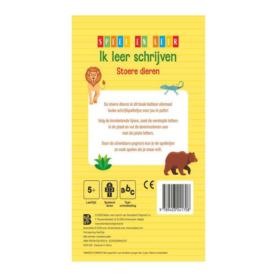 Ik Leer Schrijven Stoere Dieren