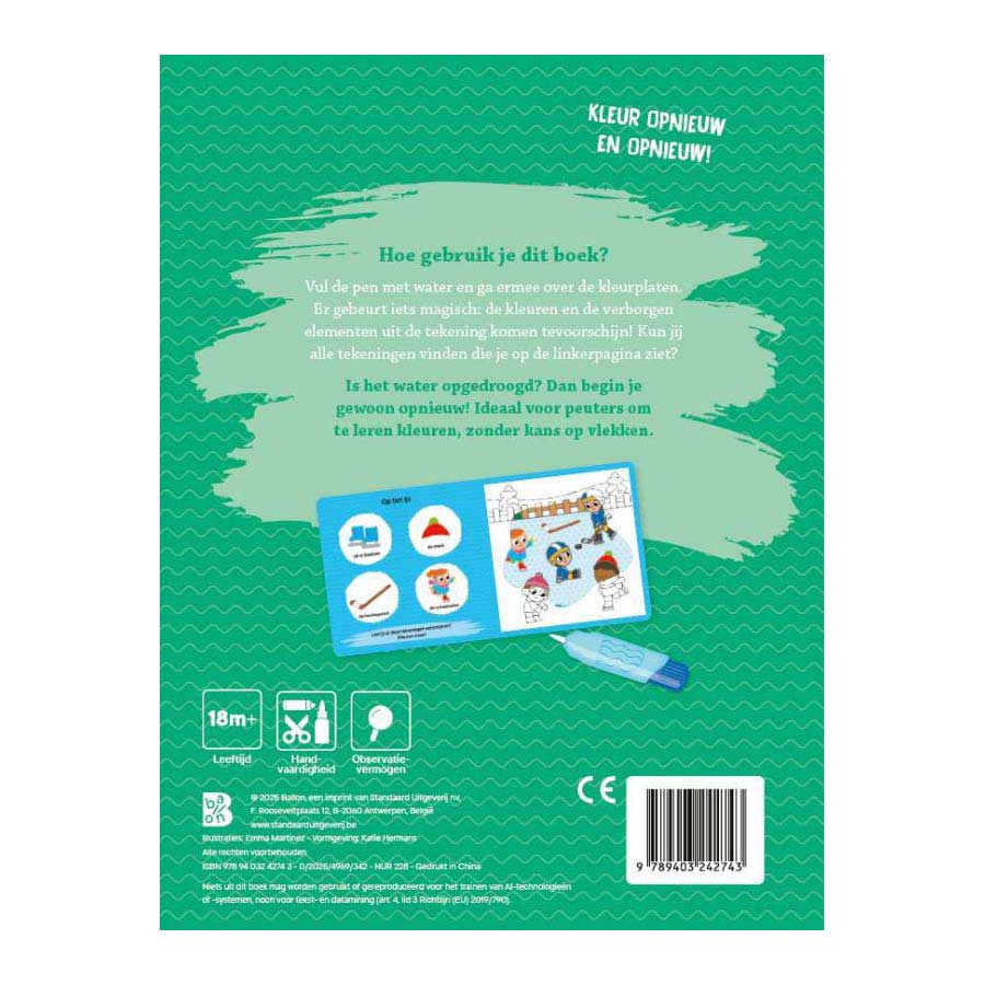 Kleuren met Water Voor de Kleintjes Winter 18m+
