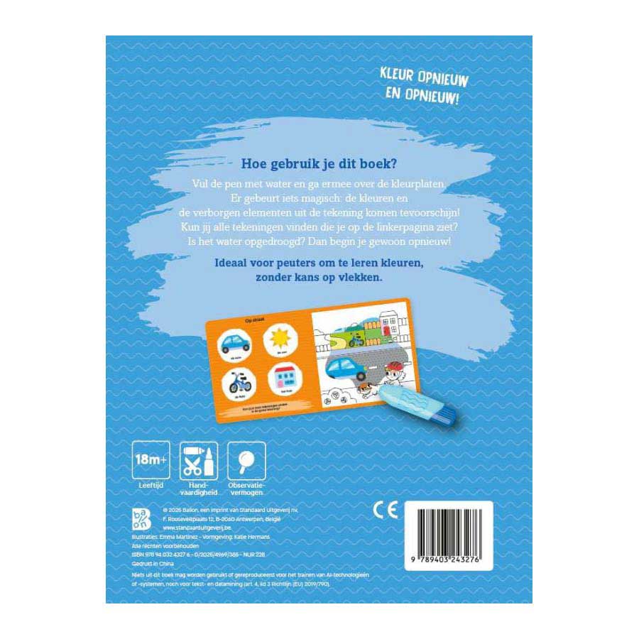 Kleuren met Water Voor de Kleintjes Eerste Woordjes 18m+