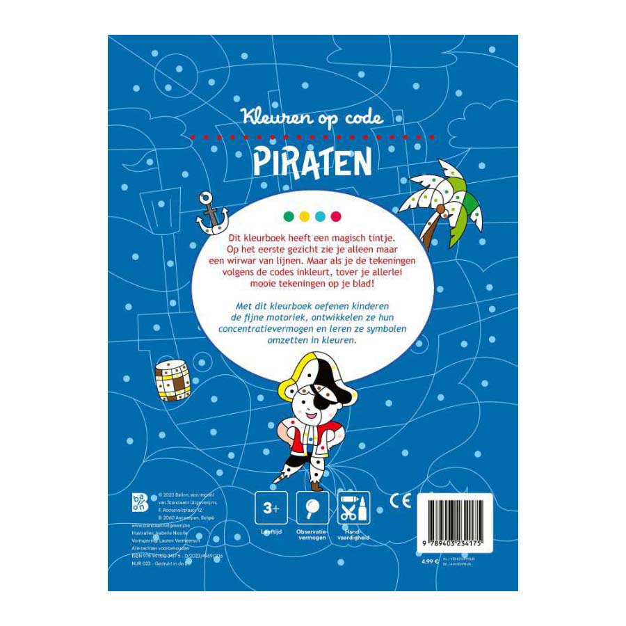 Kleuren op Code: Piraten 3+