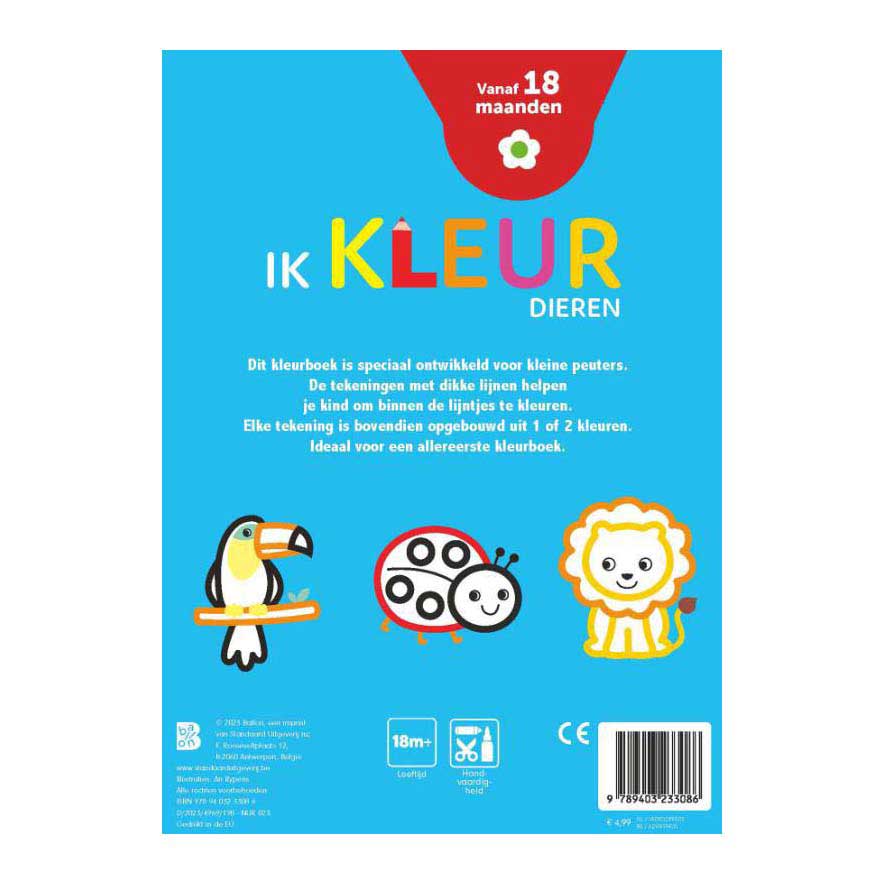 Mijn Allereerste Kleurboek - Ik kleur Dieren 18m+
