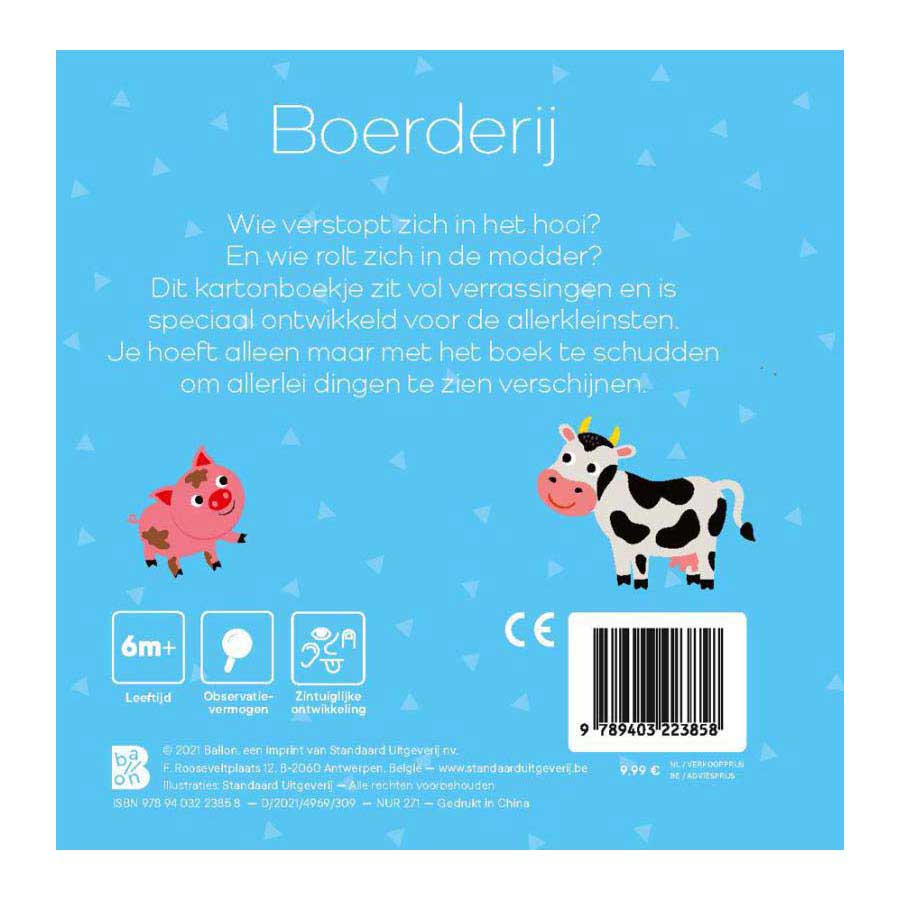 Mini Schudboekje Met Rammelaar - Boerderij