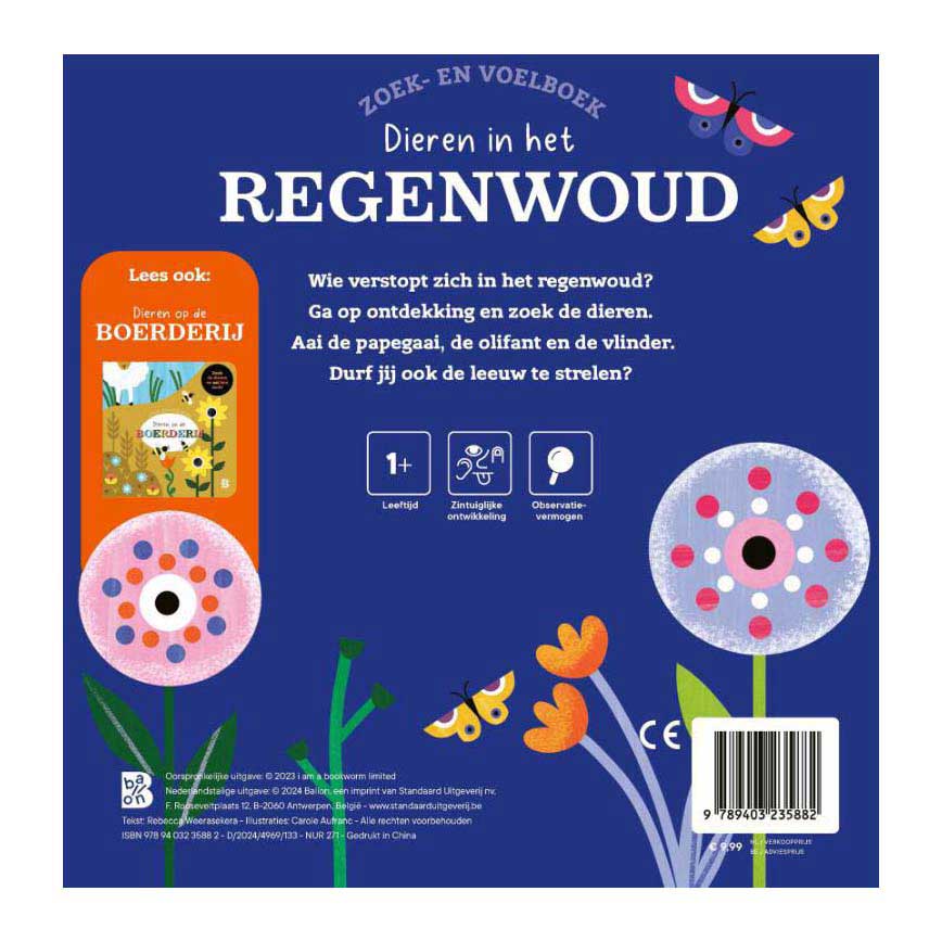 Zoek- en Voelboek - Dieren in het Regenwoud 12m+