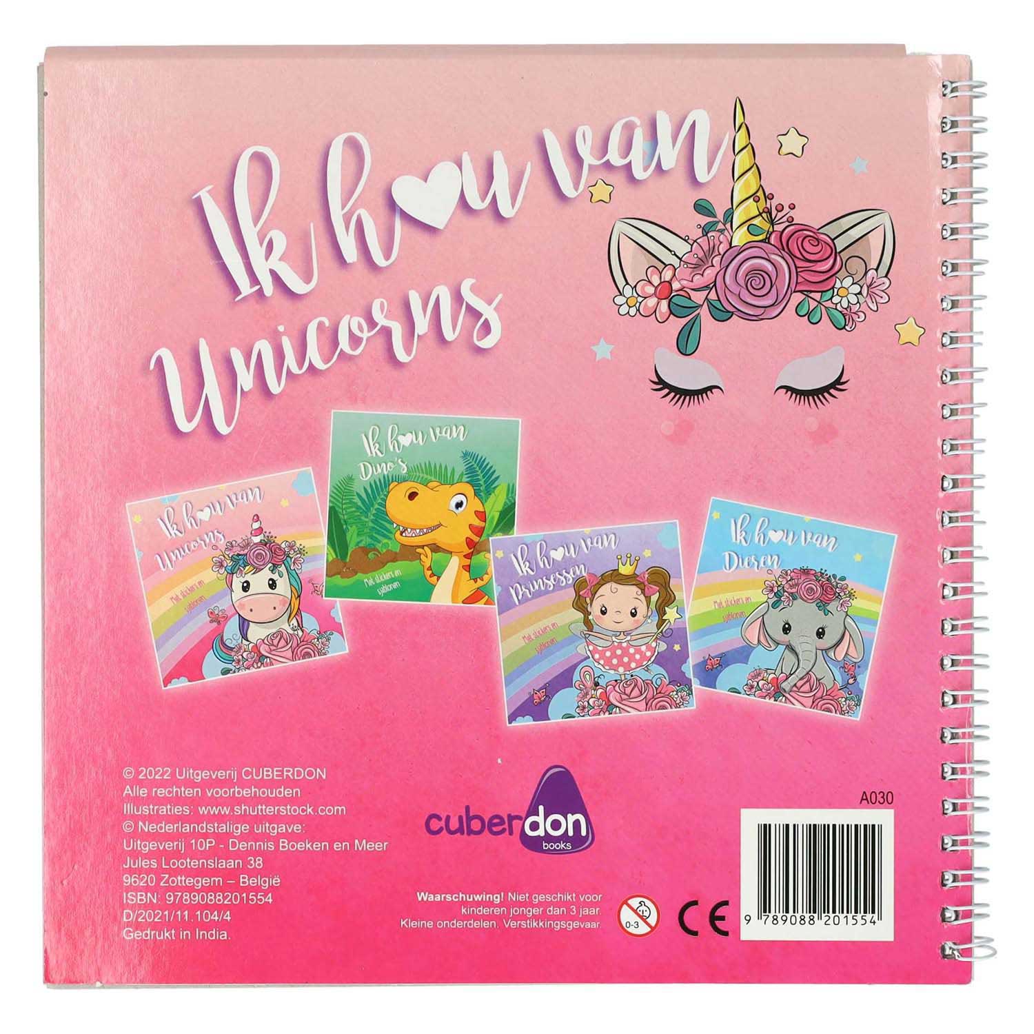 Sticker- en Sjablonenboek Ik hou van Unicorns