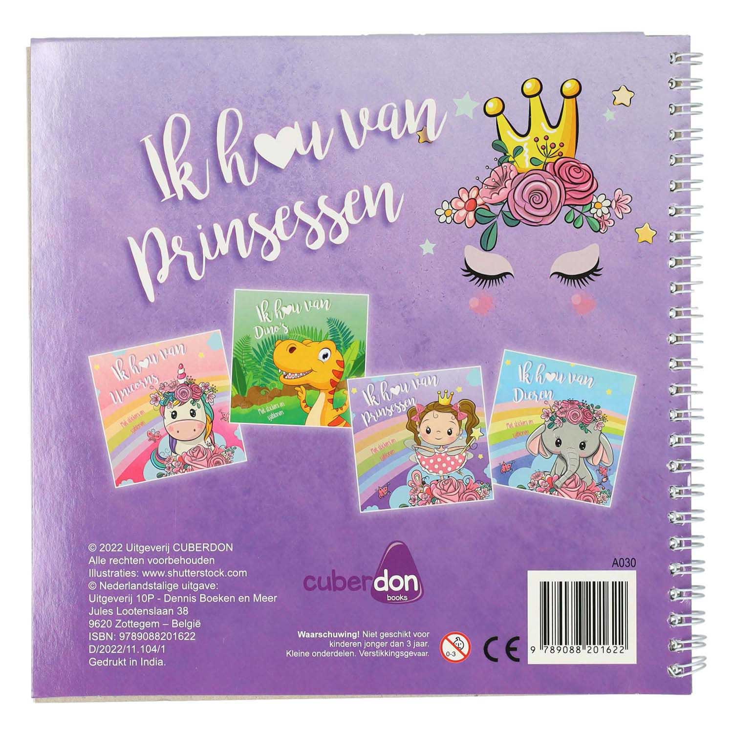 Sticker- en Sjablonenboek Ik hou van Prinsessen
