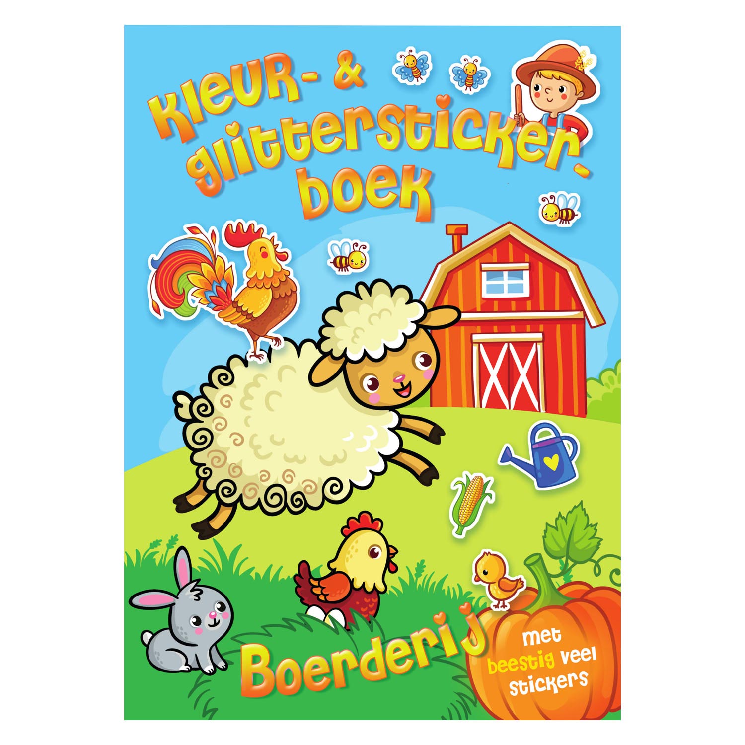 Kleur- & Glitter Stickerboek Boerderij