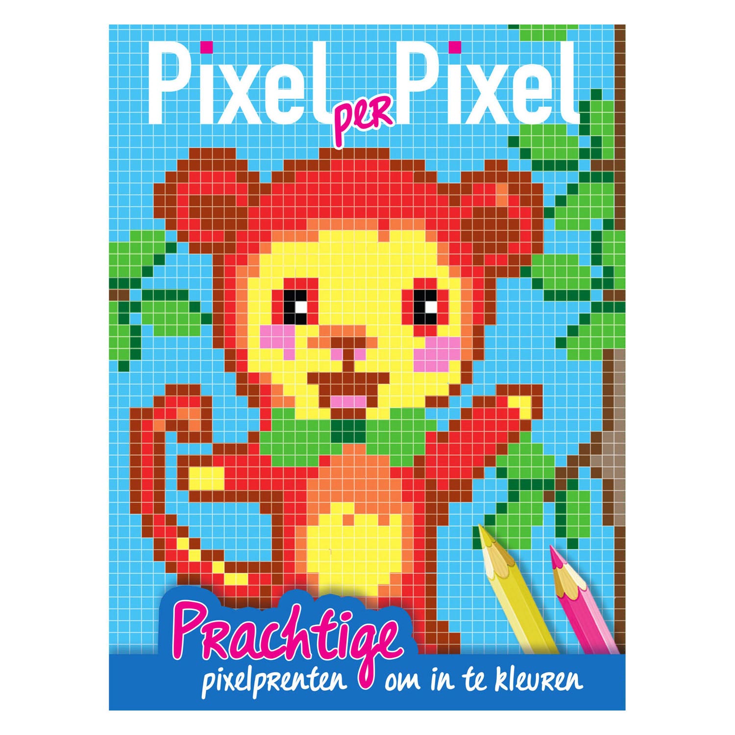 Pixel-Malbuch-Affe