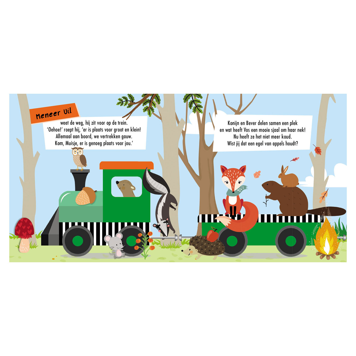 Buch- und Puzzleeisenbahn mit Waldtieren