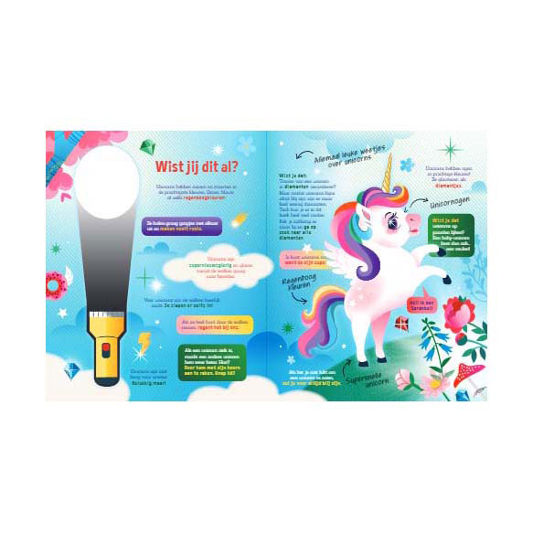 Speuren Naar Unicorns Zoekboek met Kartonnen Zaklamp