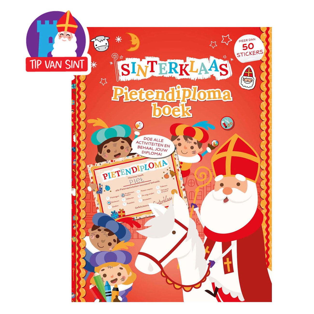 Sinterklaas Pietendiplomaboek met Stickers