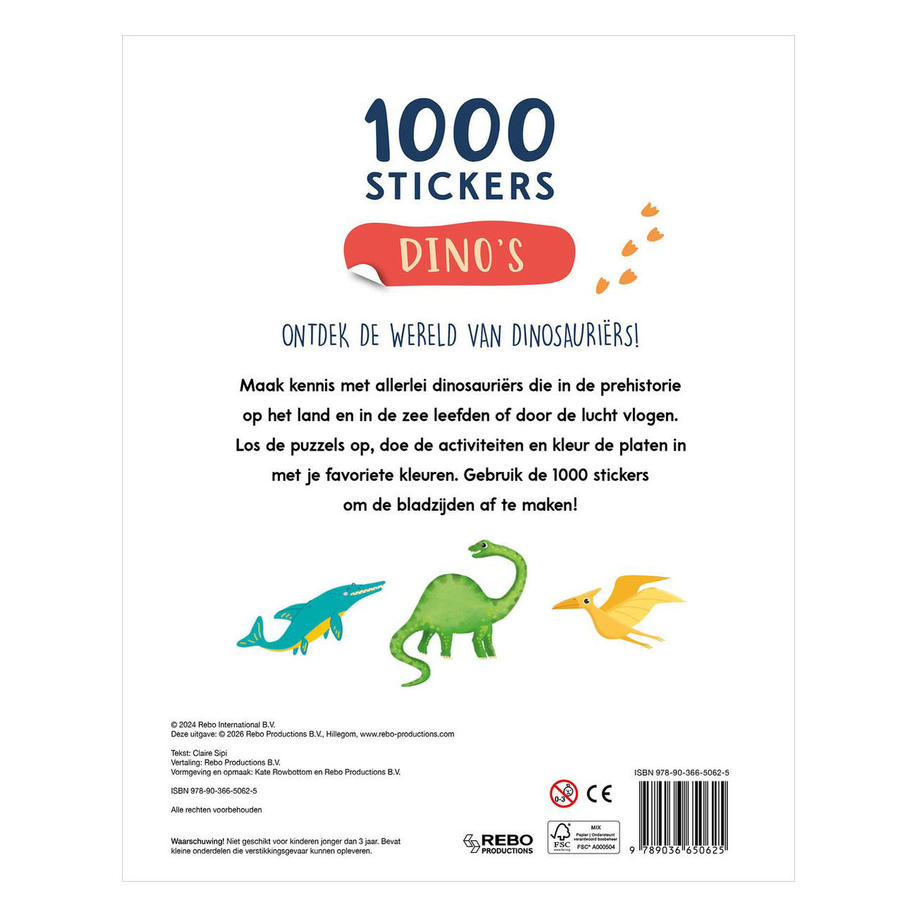 Doeboek Dino's - 1000 Stickers
