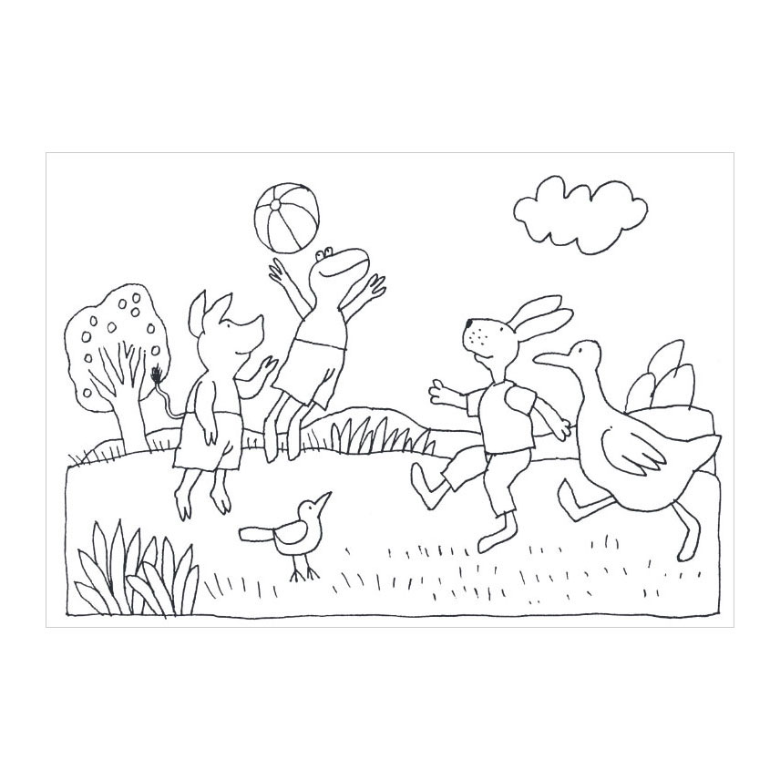 Colorie avec la grenouille