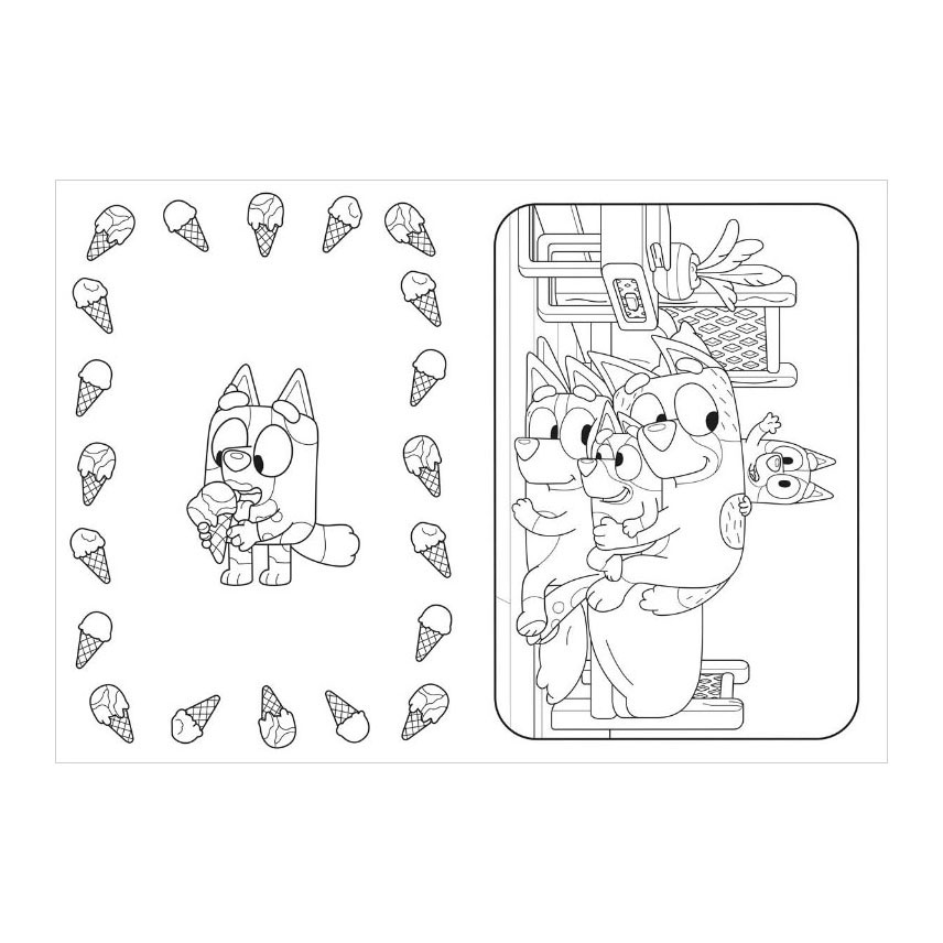 Livre de coloriage Bluey Super méga