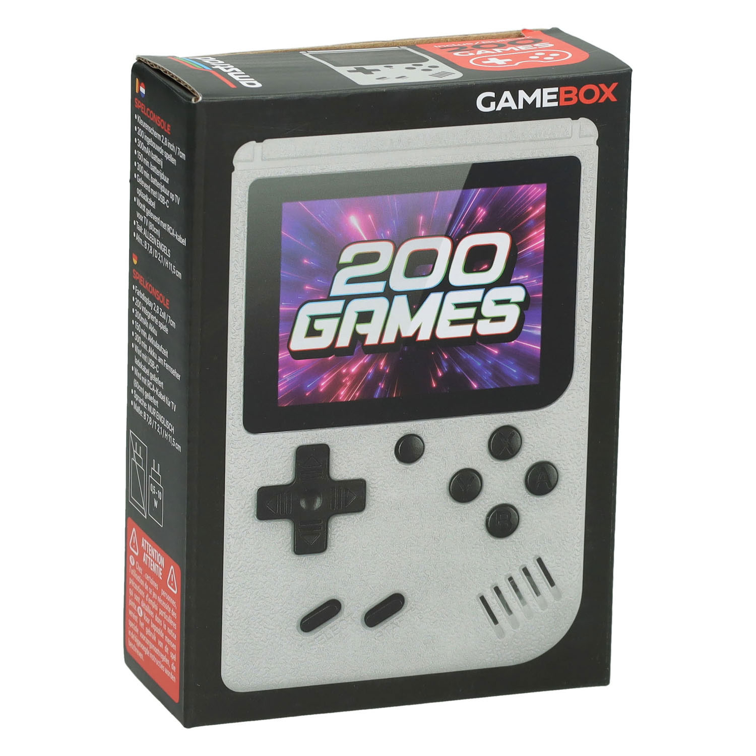 GAMEBOX - Draagbare Spel Console met 200 Spellen - Wit