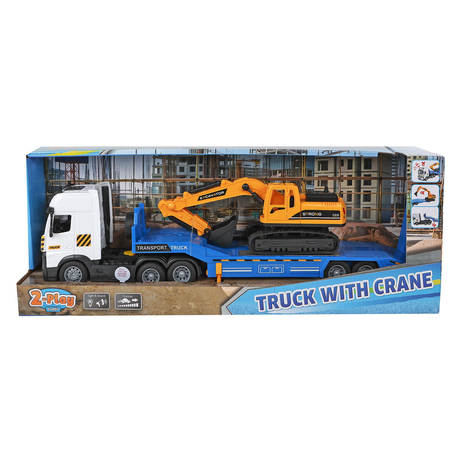 2-Play Vrachtwagen met Aanhanger en Kraan
