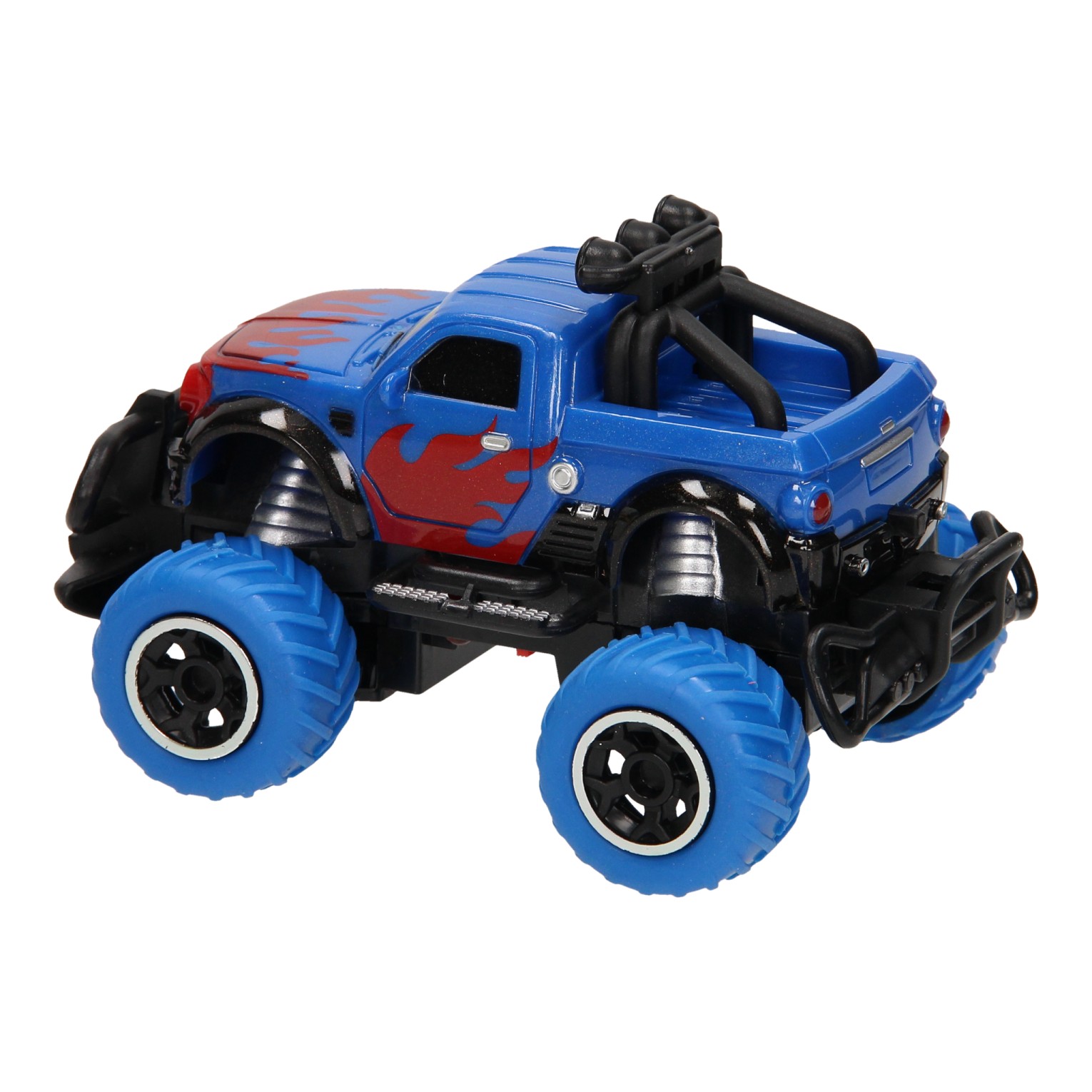 RC Mini Big Wheel Monstertruck - Blauw, 13cm
