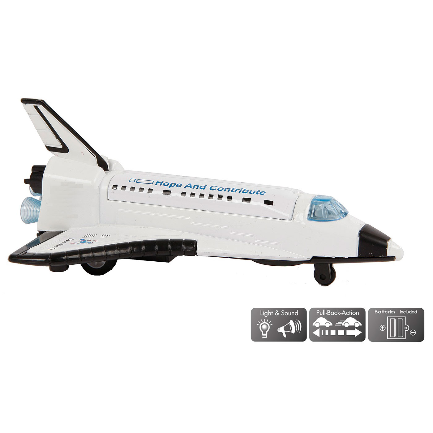 Space Shuttle Die-Cast Pullback met Licht en Geluid