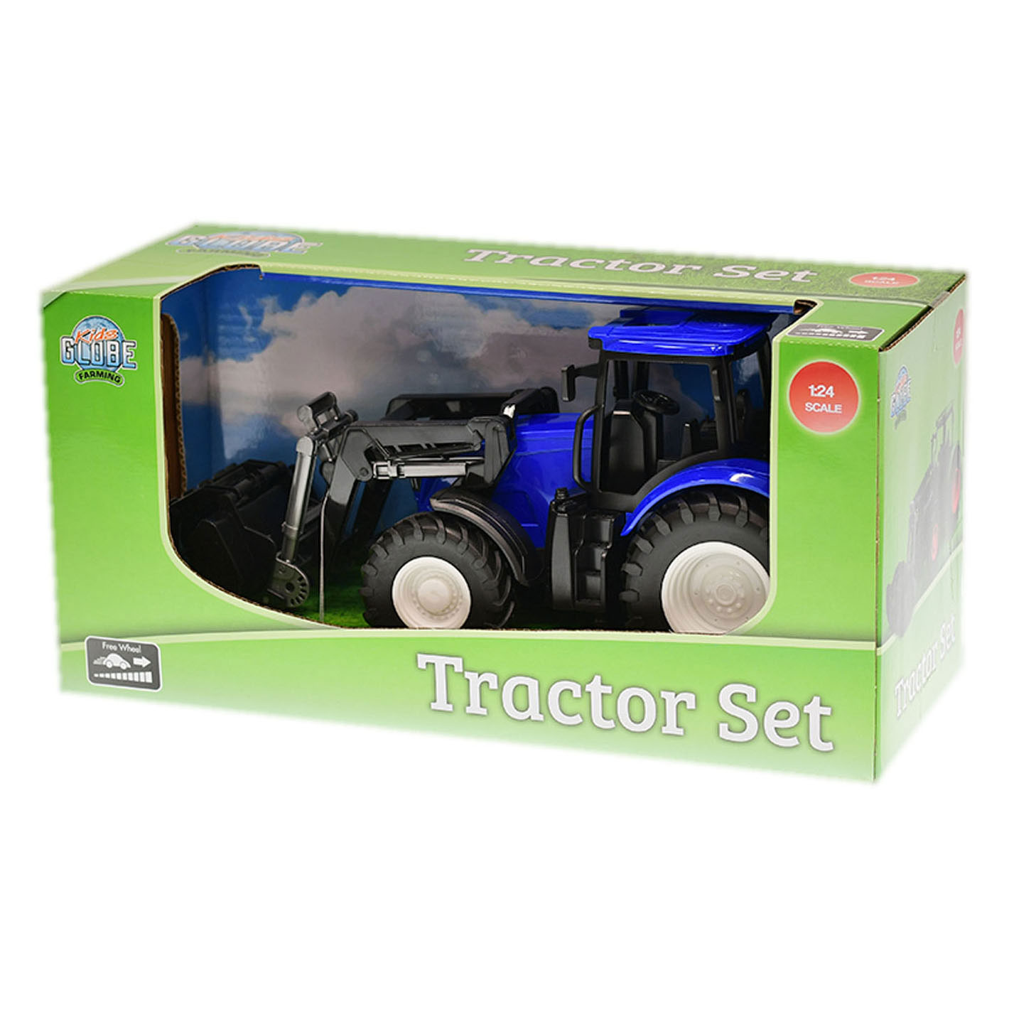 Tracteur Kids Globe avec chargeur frontal - Bleu