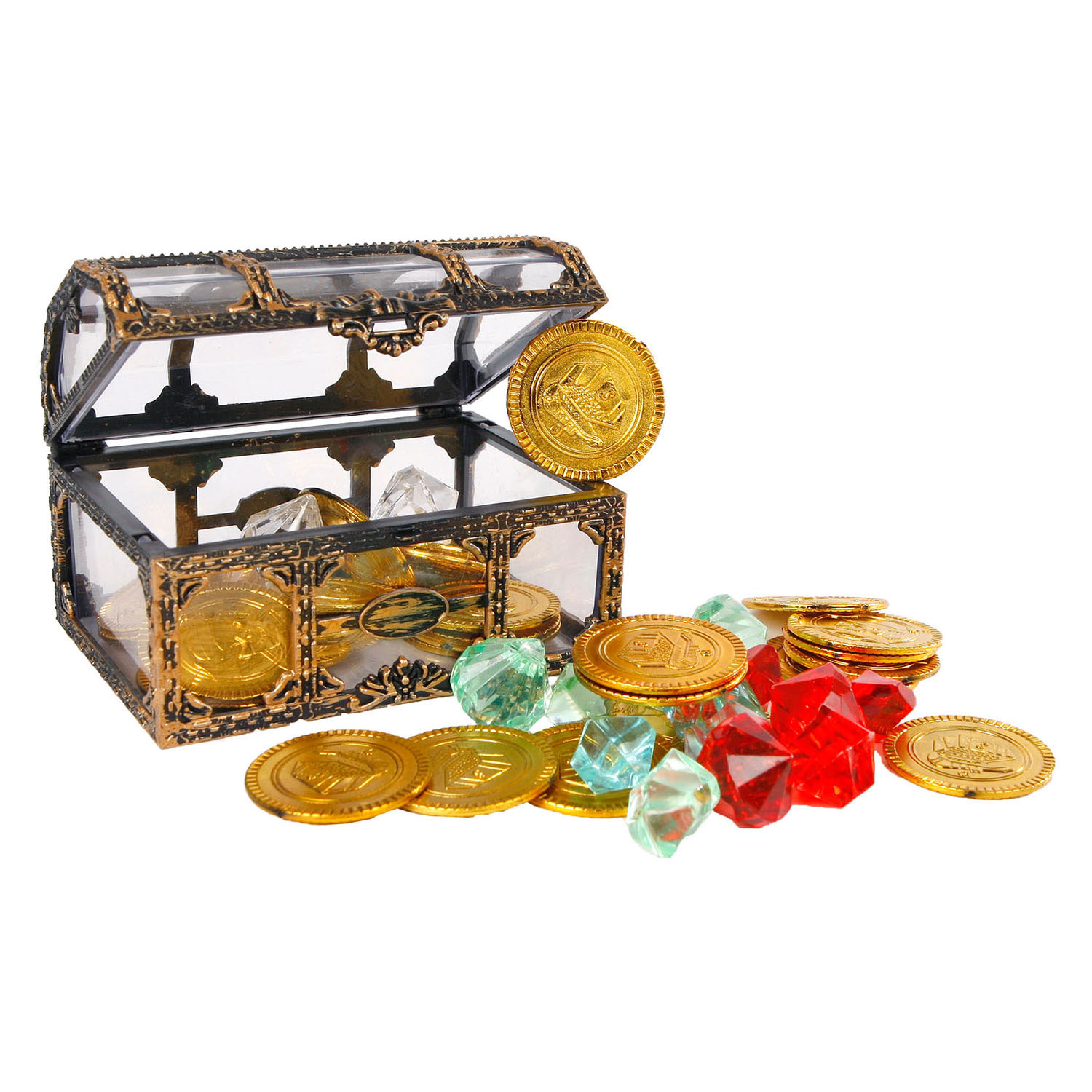 Destination Deep Treasure Chest mit Münzen und Diamanten, 61 Stück.