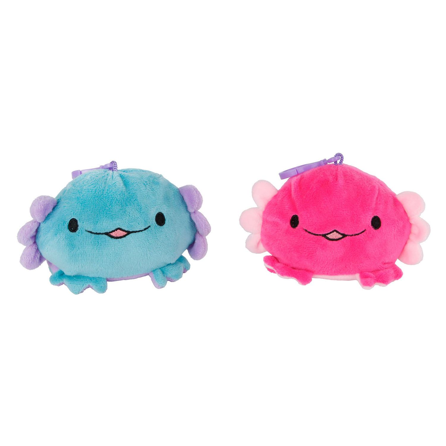 Peluche porte-clés réversible Axolotl, 10 cm