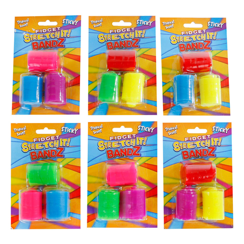 Fidget Sticky Stretch-it Bandz, 3 pièces.