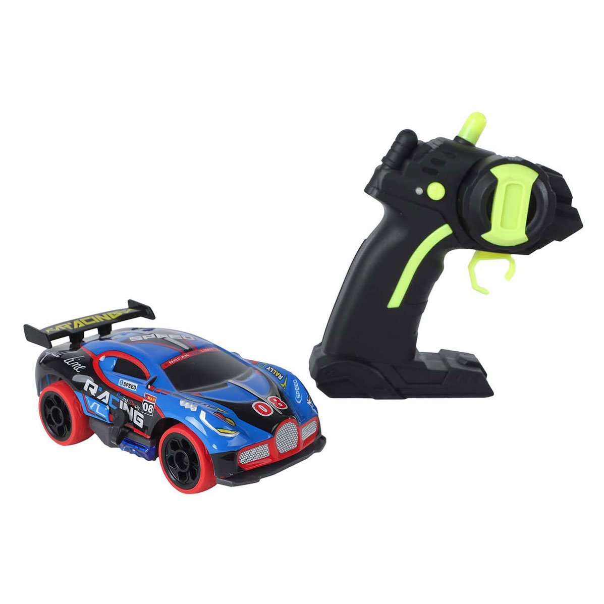 Roadstar RC Voiture de rallye contrôlée avec lumière 2,4 GHz Bleu, 13 cm