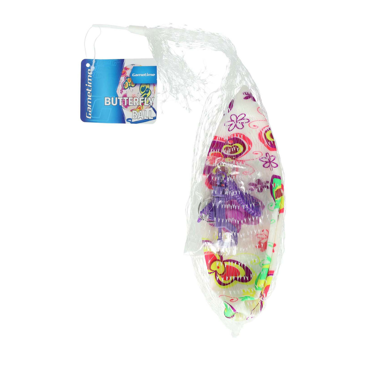 Balle Gametime avec papillons sur ficelle, 21 cm