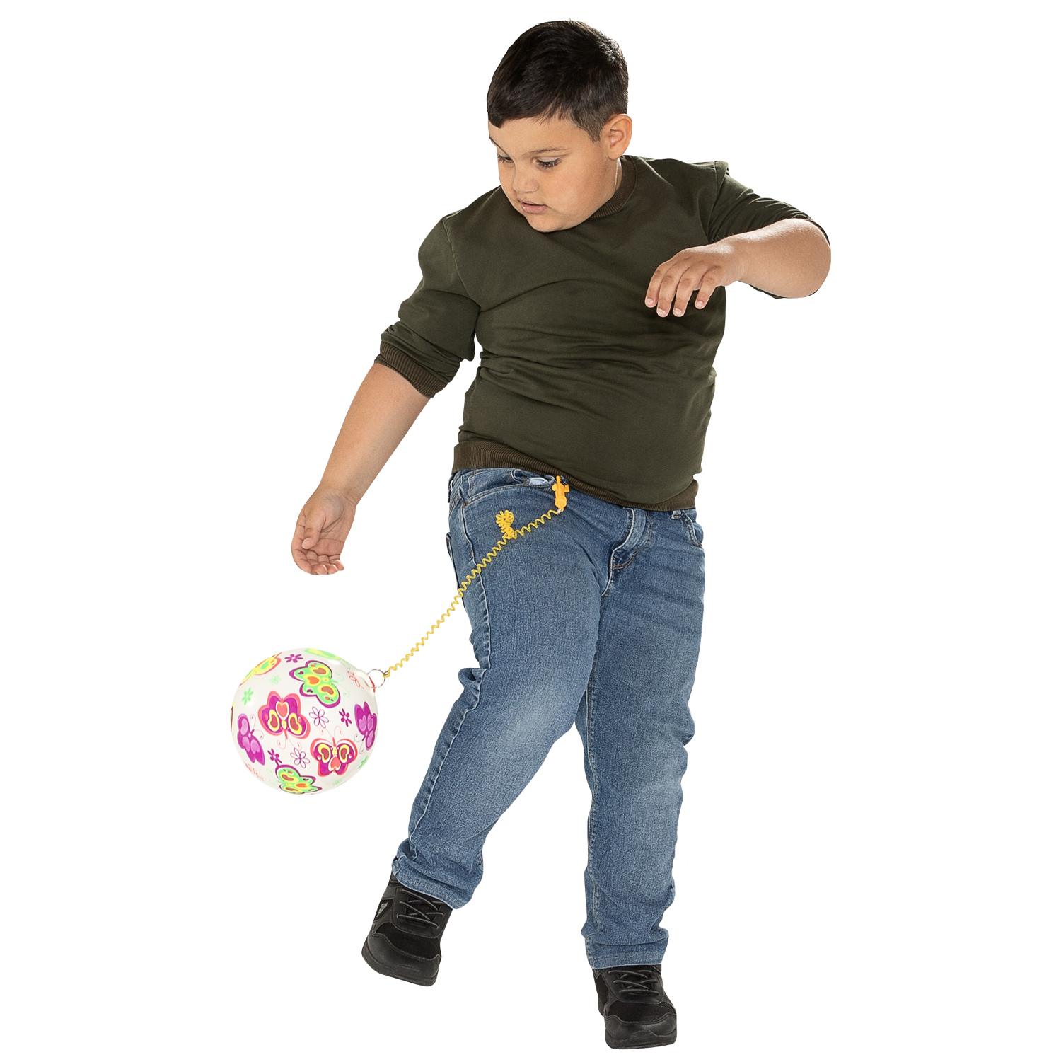 Balle Gametime avec papillons sur ficelle, 21 cm
