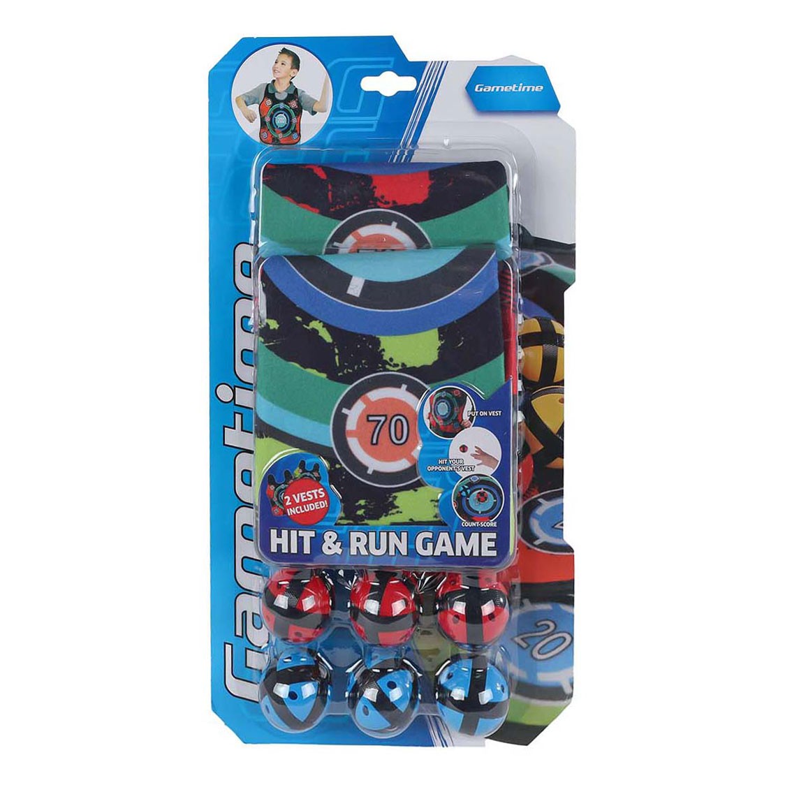 Jeu de lancer Velcro Gametime avec 2 gilets et 6 balles