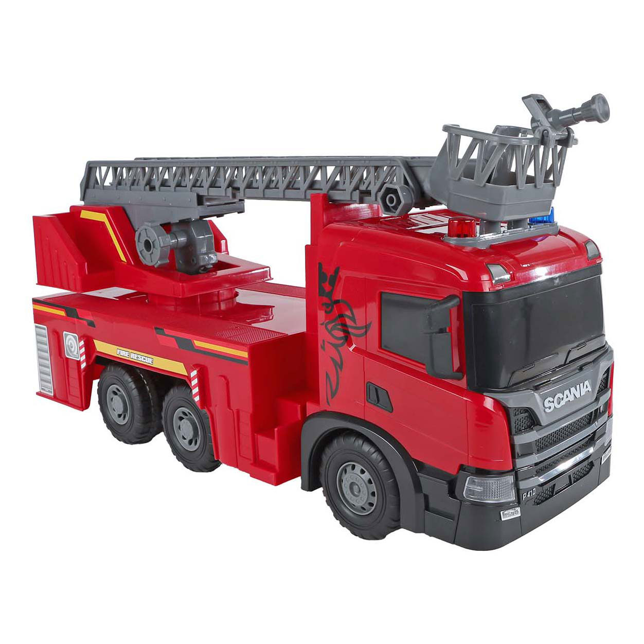 2- Play au camion de pompiers Scania à friction avec lumière et son