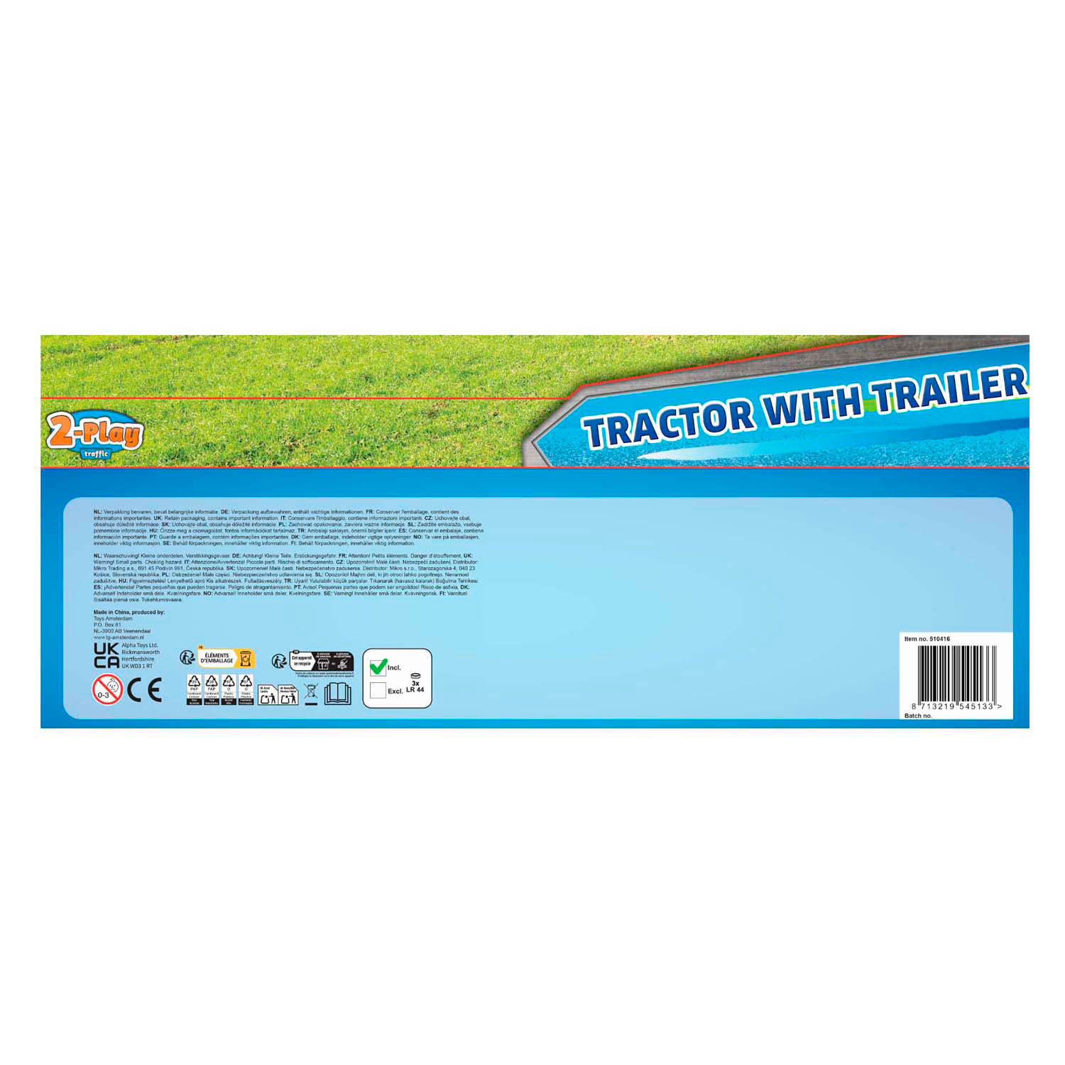 2-Play Tractor met Aanhanger en Kiepfunctie met Licht en Geluid