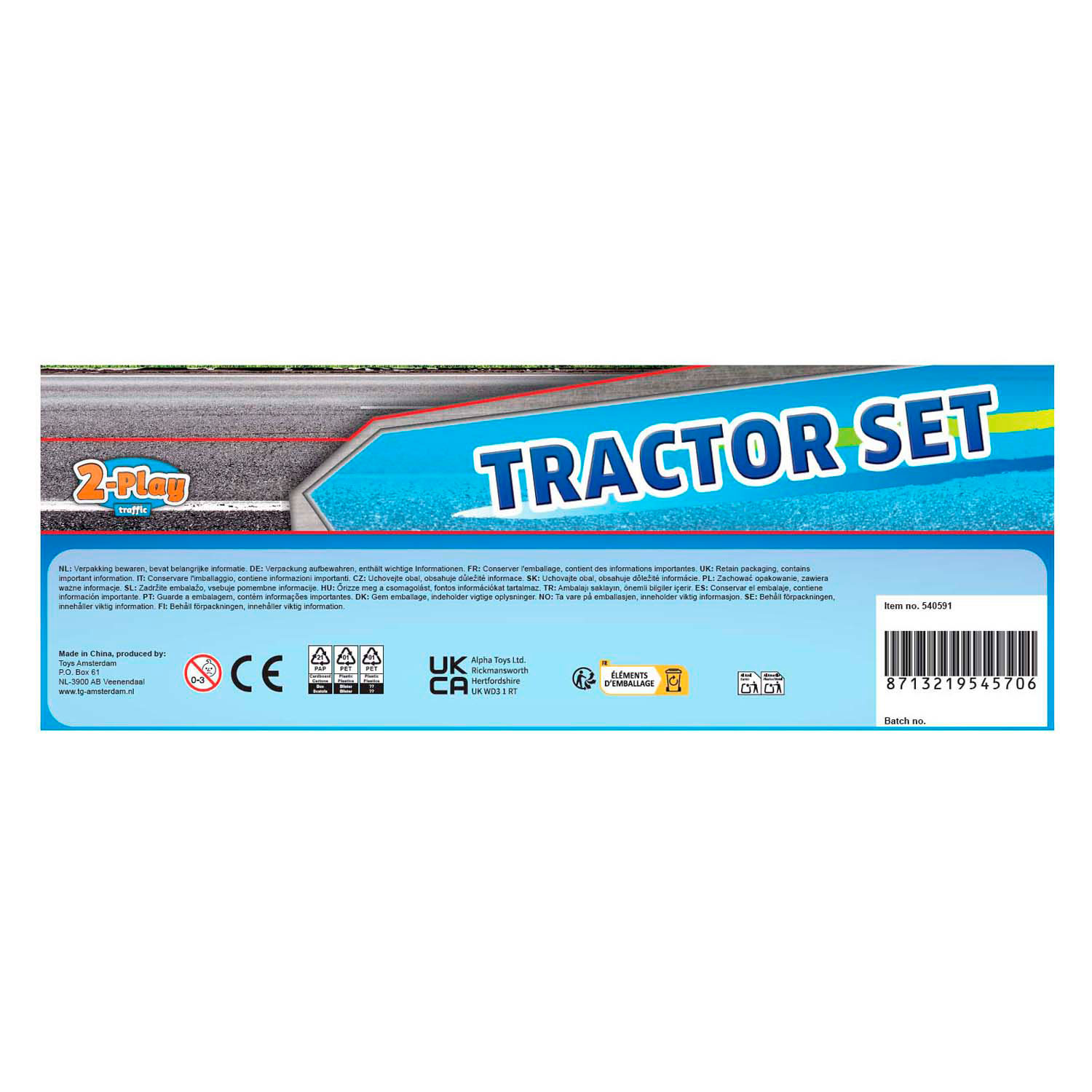 2-Play Tractor en Combine met 2 Aanhangers, 24cm