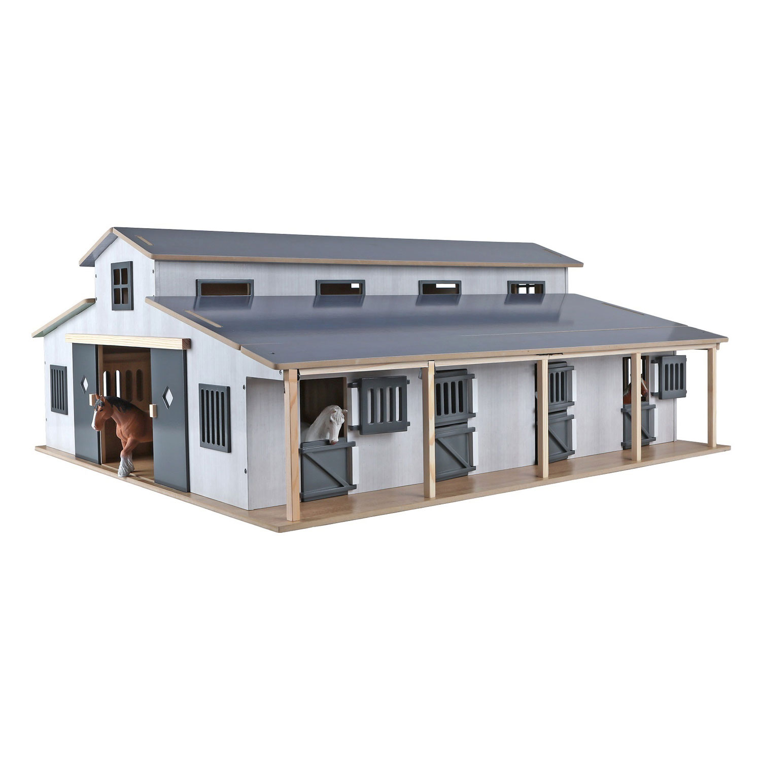 Écurie pour chevaux Kids Globe avec 7 boxes et pâturage 1:24