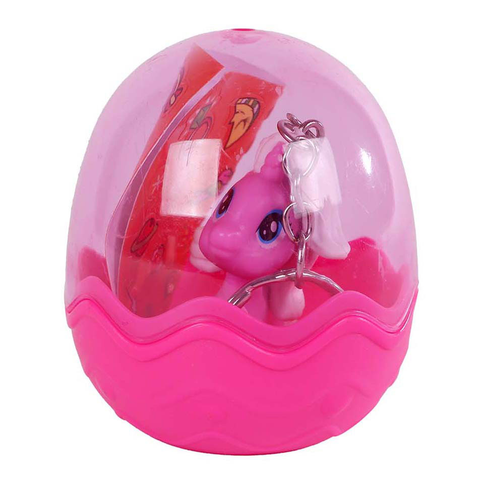 Unicorn Sleutelhanger in Ei met Stickers, 5cm