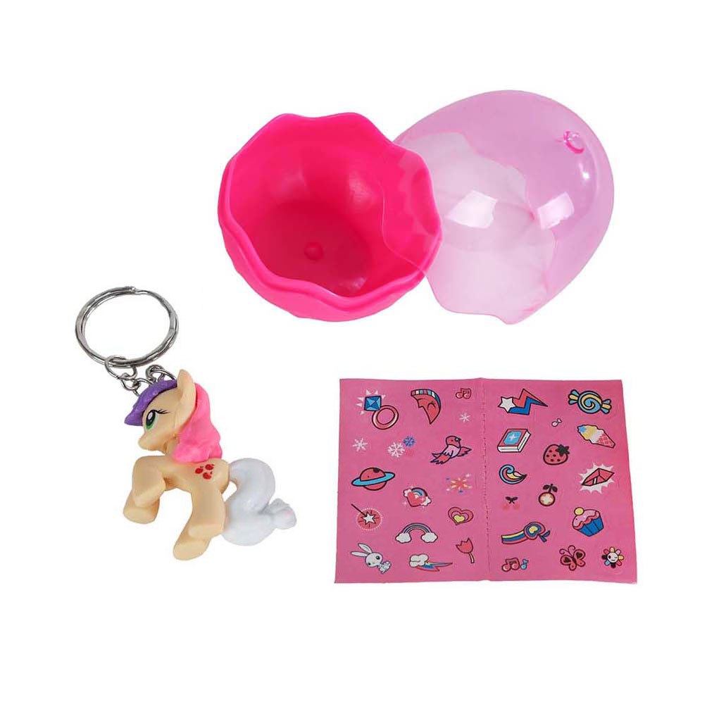 Unicorn Sleutelhanger in Ei met Stickers, 5cm