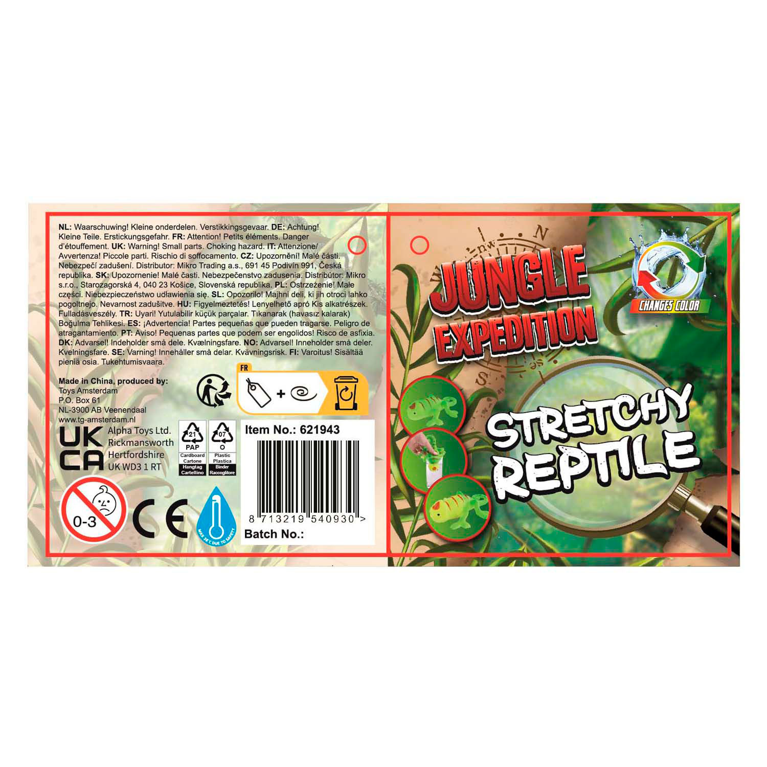 Jungle Expedition Stretch Dier Kleurverandering, 14cm