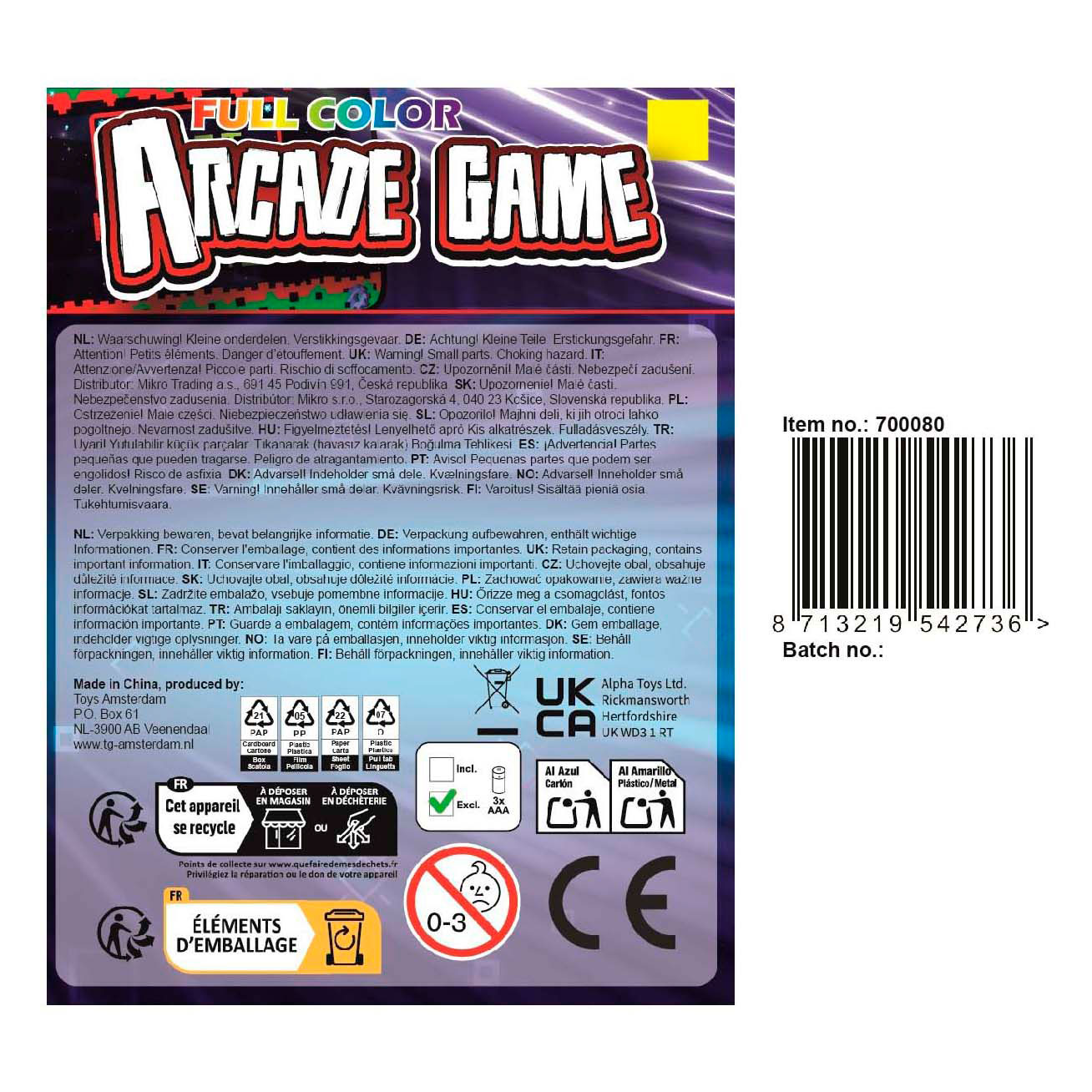 Arcade Game met Kleurenscherm 120 Spelletjes, 13cm