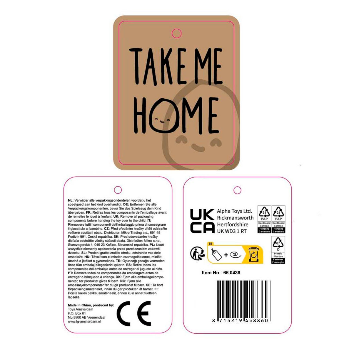 Take Me Home Eekhoorn Knuffel Pluche, 15cm