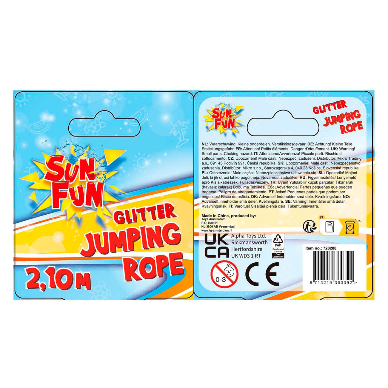 Sun Fun Glitter Springtouw, 2,10m