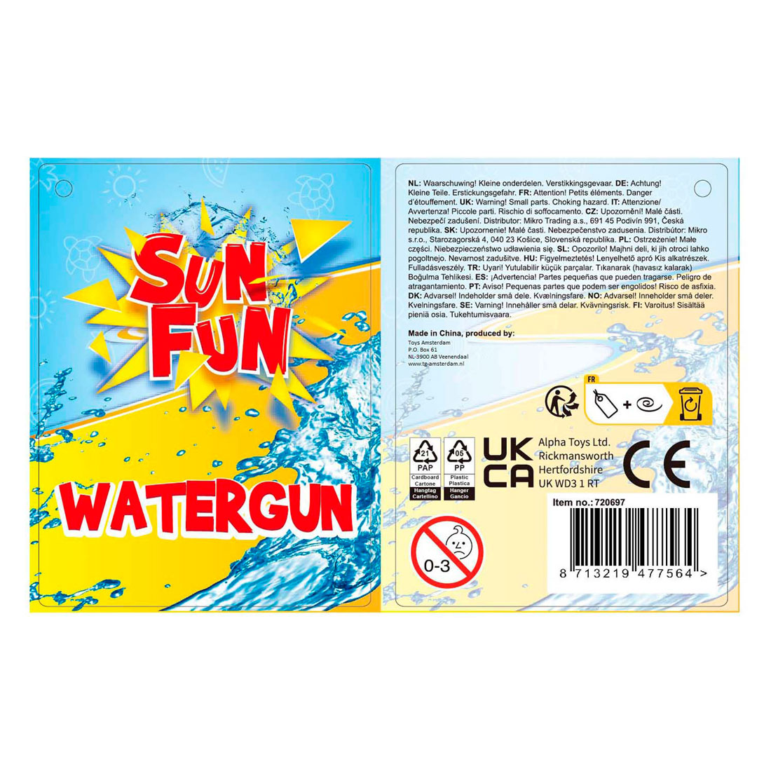 Sun Fun Waterpistool Transparant, 50cm