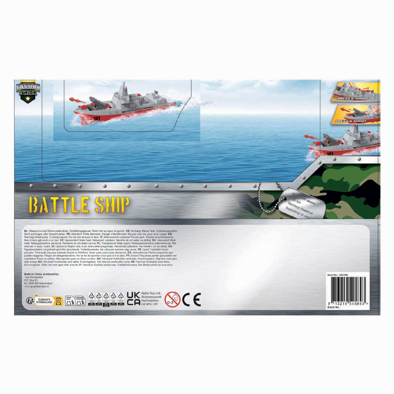 Mission Control Marineschip met Schietfunctie, 24cm