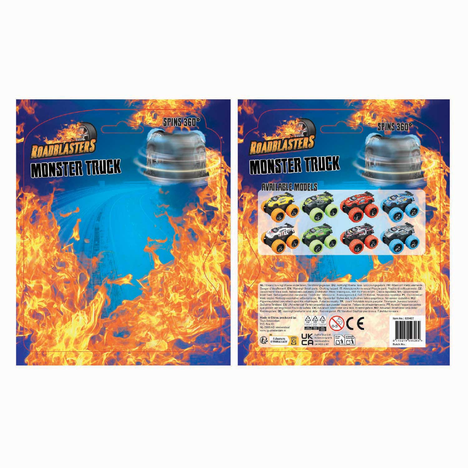 Roadblasters Bigfoot Spinning Car Moulé sous pression Friction