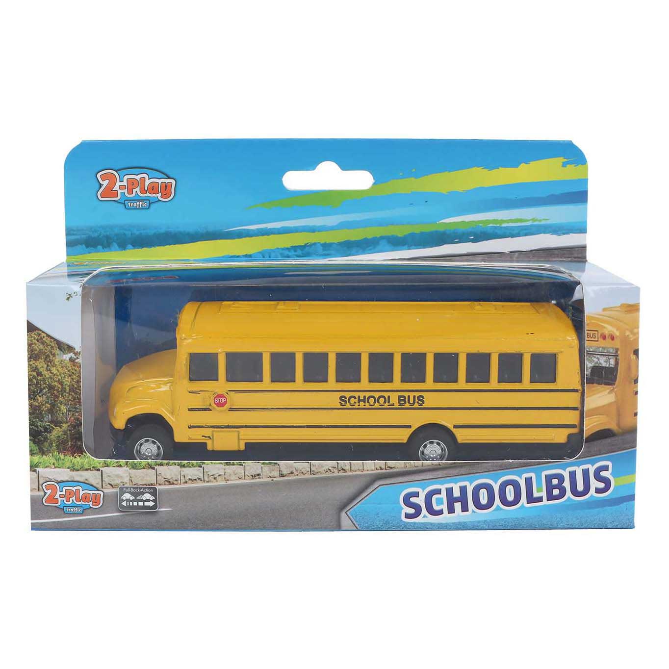 2-Play Amerikaanse Schoolbus Pull Back - 14cm