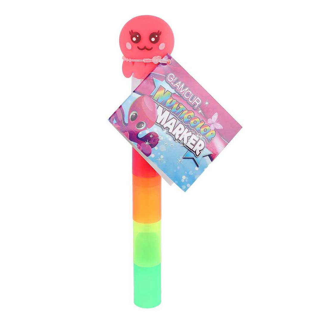 Glamour Multi Markeerstiftjes Octopus, 19cm