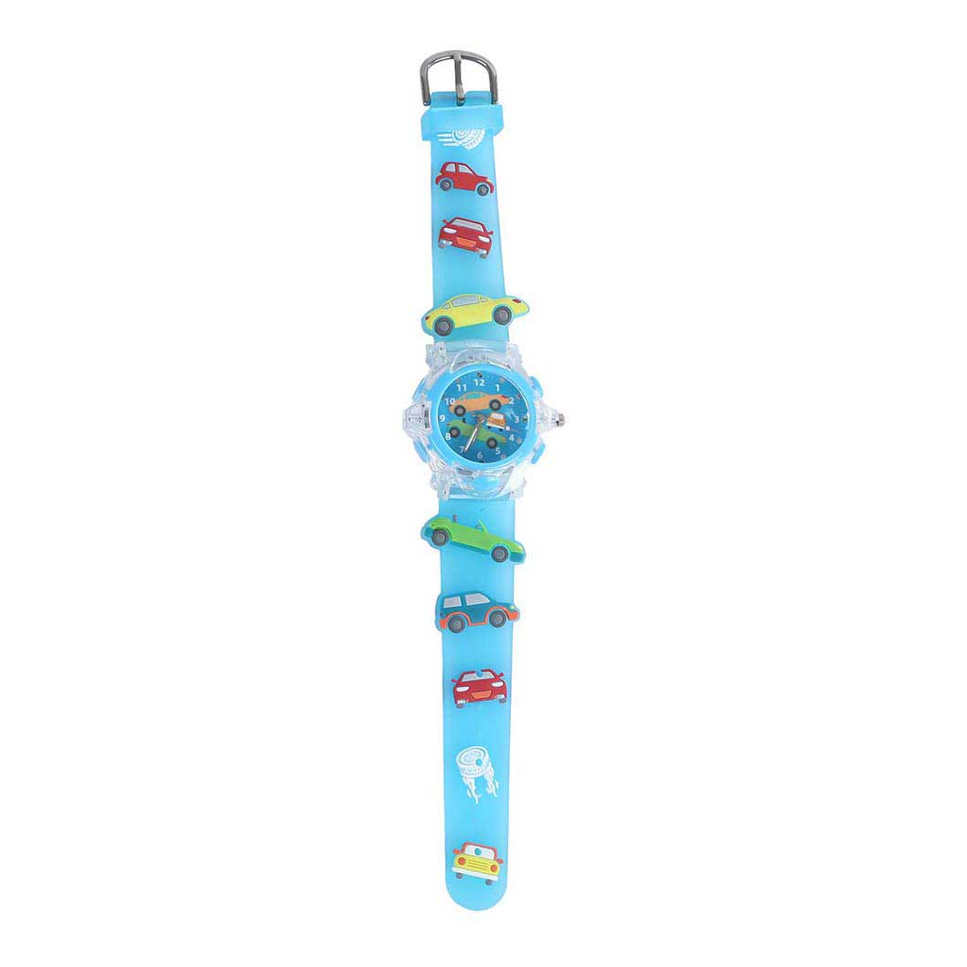 Analoog Horloge met Licht Voertuigen - Lichtblauw